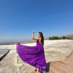 Tanya Sharma Instagram - 4 your eyes only 🥹 . P.s - “ tu jaaane na was shot here “ who else remembers this song? #turkey #pamukkale #tanyasharma #travel #purple #instagood #picoftheday Pamukkale,Turkey
