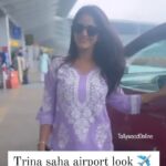 Trina Saha Instagram - Guess where @trinasaha21 is flying to ?? We spotted her before the journey in a simple ethnic #AirportLook . ❤️ #trinasaha #TOSpotted