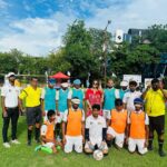 Trina Saha Instagram - I don't see them as visually impaired players. I see them as footballers.Absolutely amazed to watch these players moving the ball and shooting.Looking at these guys made me realise Football goals are attained not by vision or strength,but just by Perseverance,Dedication,Sacrifice and a lot of Hard Work…RESPECT 🫡 Thank you @calcuttatimes @timesofindia Para Games 2023 for making me a part of such a superb initiative…Kudos to the entire team ♥️ . . #trinsi #timesparagames2023 #greatinitiative #instamoment #instamood #instalove #blindfootball