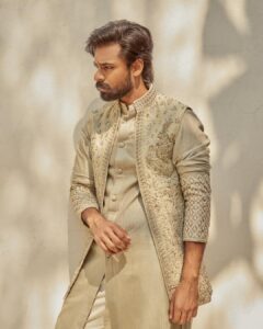 Vaishnav Tej Instagram - Minty for the beautiful wedding #varunlav 
Styled by - @ashwin_ash1 & @hassankhan_3 
Style team - @ahmedxmirza
Outfit - @shantanunikhil 
Shoes - @shutiqofficial 
Shot by - @arifminhaz  Make up - @vamsi_makeupartist Hair - @stylist_pranav  Costumer - @chraju139