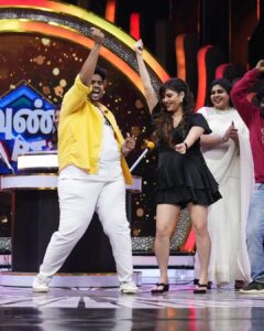 Vichithra Instagram - Teamed with #cwc4 family.
It was funfilled with songs and dance.
My team rocked specially
@kishorerajkumar  you rocked bro
@sherinshringar  baby @monisha.blessy 
@thangadurai_actor @gajaa23 
@priyankapdeshpande  @_andreanne__  made my day fantastic. #startmusic
@vijaytelevision ❤️❤️❤️