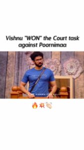 Vishnu Instagram - Note: Look at Maya & Nixen Reaction🤣🤭
.
Vishnu WON the Court task against poornimaa💥👏🏻
@vishnuvijay_offl 
.
#alwaysvvians
#vishnuvijayfans
#vishnuvijayfans #vishnuvijay
vishnuvijay #vishnuvijay_official #vishnuvijay_offl #vishnuvijayfans #vishnuvijay_anna_fans #vishnuvijay_fanpage #vishnuvijayarmy #vvians 
@vishnuvijay_offl 🥰🙌🏻😻💥❤️