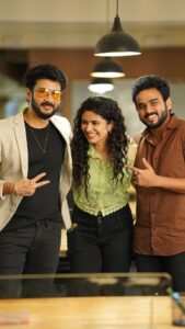 Vishnu Instagram - We Shine Together🫶🏻🩵🧿
.
#wrap 🎬 @ahatamil 
.
Missing you both partners🥲🌟 
@vishnuvijay_offl @rjvijayofficial

#friendshipsgoals #triosquad