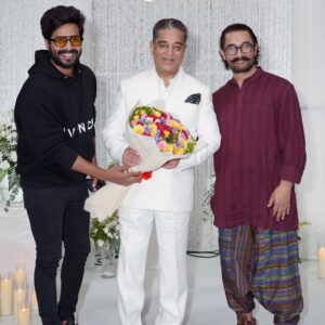 Vishnu Vishal Instagram - Celebrating the birthday of true icon #Ulaganayagan @ikamalhaasan sir! Your continuous contributions bring immense pride!

It's an absolute honor to be a part of the celebrations with the one and only #AamirKhan sir, and to share this special day with actors like ever-charming @actorsuriya sir and Versatile actor @nimmashivarajkumar sir 😊🎉 

#HappyBirthdayKamalHaasan #LegendsUnite
#ThugLife #Indian2
