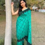 Vyoma Nandi Instagram - Done up for a very special evening 🖤💚 #weddingevening #misidkesang