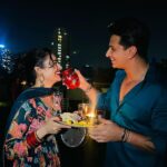 Yuvika Chaudhary Instagram - Happy karva chauth baby my lil princess @yuvikachaudhary I love u We both Styled by @the_wardrobestudio @preetikaamit