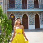 Aakriti Rana Instagram - My favourite spot in Tbilisi, Georgia! 📍 Orbeliani Baths It’s a Therapeutic and restorative sulphur bath house. The exterior of the Orbeliani Baths is decorated in an Islamic Andalusian style, making it one of the city's most famous landmarks. Wearing one of my most favourite outfits from @ordinaree.in 💛 P.s did you like my floral tiara? I picked it up from a sweet old lady who was making these outside my Airbnb! #aakritirana #tbilisi #georgia #travelblogger #travelphotography #sulphurbath #indiantravelblogger #ootd #outfitinspiration #gifted