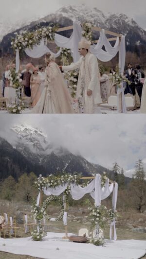 Aakriti Rana Instagram - Tag someone who would love to get married like this ❤️

Here is a behind the scenes video of us moving rocks and flattening the surface to create this minimal wedding decor in the mountains! I specifically asked my guests to wear flats and most preferably sneakers to make sure nobody falls 🤣
I can’t believe we actually pulled this off! It was honestly a big task to bring this vision of ours into a reality because of the location! 

#aakritirana #aakritigetsanchored #wedding #weddingdecor #mountains #manali #himachalpradesh #couplevideos #shaadi #weddingphotography #mountainwedding #indianwedding