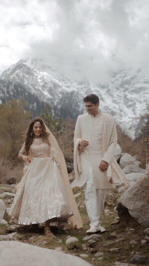 Aakriti Rana Instagram - I had so much fun designing our wedding invitation. I took a picture of the wedding venue and added a similar illustration on the first page. Then I depicted our love story and added little personal elements like the Thar and Shadow boy in the mountains ❤️

Created this on Adobe Photoshop. 

#aakritirana #wedding #invitations #savethedate #weddingcard #destinationwedding #indianwedding #illustration #weddinginvitation #reelsinstagram