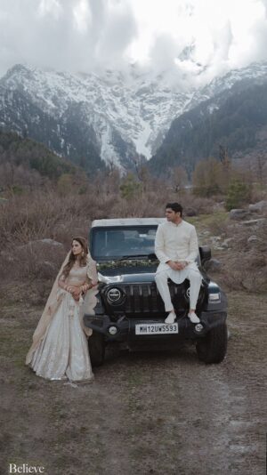 Aakriti Rana Instagram - There is no Vidaai when a father isn’t giving his daughter away to her new family but instead they both are coming together to build a new life for themselves. If anything, it’s Rohan’s Vidaai because he’ll be moving in with me in Pune🤣

#aakritigetsanchored #aakritirana #aakritiandrohan #wedding #indianwedding #vidaai #bidaai #thar #mahindrathar #brideandgroom #couplevideos #shaadi