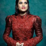 Aarthi Subash Instagram - ❤️‍🔥 Outfit @diademstore.in Make up & hairdo @smokey_makeupbar_ Click @dl.photography2018 #weddimggown #receptionfrocks #redfrock #aarthisubash #photoshoot Chennai, India