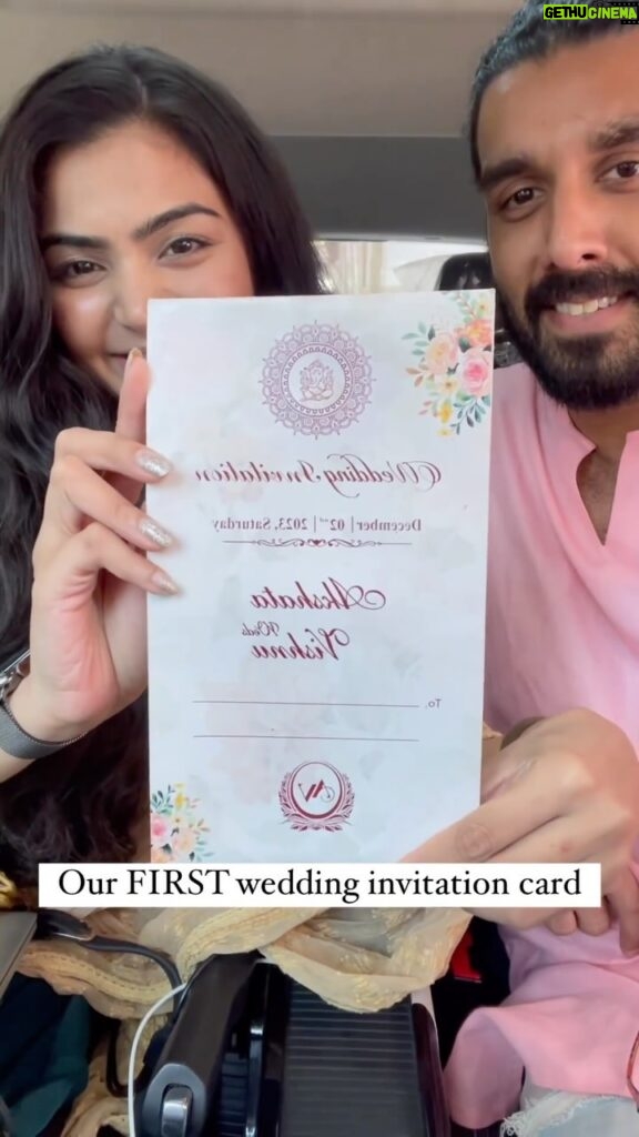 Akshata Sonawane Instagram - Our first wedding invitation card! And I had to record our reaction. It’s just so so precious 🧿❤ We went to Siddhivinayak Temple, kept our first invite for the God so that he blesses us for everything that is to come 🙏🏻 Siddhivinayak Temple, Mumbai