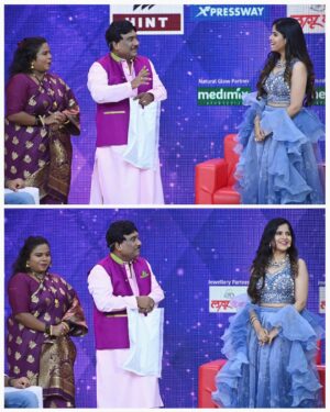 Amruta Deshmukh Instagram - ज्या कार्यक्रमाने गेल्या काही वर्षांत नित्यनेमाने हसवलं.."एवढं कमाल timing ह्यांचं कसं..इतकी perfect नक्कल कशी काय करतात राव?" असे प्रश्न tv समोर बघताना पडायचे..त्या "चला हवा येऊ द्या" मध्ये सहभागी होण्याची संधी, माझ्या "नियम व अटी लागू" ह्या नाटकामुळे मिळाली..कमाल अनुभव !! बघा हा एपिसोड आज 9.30 ला किंवा zee5 app var कधीही..😃😃🕺🏼
•
Outfit : @kajreeretail 
Jewellery: @sorayaajewels_ 
MUA : @niteshgaikwad2525 
Photos: @darshan_dhoble_photography