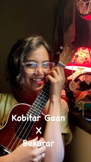 Ankita Bhattacharyya Instagram - Kobitar Gaan X Bekarar ❤️🫣
New Member 🎸#ukelele Thank you  for this mishti Gift ❤️ @ujanmondal 🥰