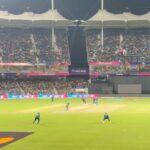 Anukreethy Vas Instagram - World Cup 2023 🏆 🏏 . South Africa vs Pakistan 🌼 . . #worldcup #worldcip2023 #chepauk #chepaukstadium #bleedblue #india #cricket #anukreethyvas Chepauk Stadium