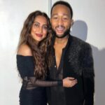 Anusha Dandekar Instagram - When you have Legend in your name, your path is pretty set 🫠 So talented, so kind, it was a pleasure @johnlegend 🖤 Swipe Left…☺️ Dress: @miakee.official Accessories - @janvisachdevadesign X @offbeatmediain Styling: @khyatibusa Hair by: @mithun.gole @walkersandco.india @swordfish_live @hcmediamgmt @hansichika #host