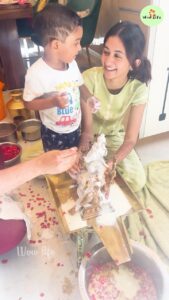 Archana Chandhoke Instagram - Varahi amman puja - for the panchami that just went past! Teach your children to pray - to any form of faith and strength ❣️ May her blessings always be upon all of us !!