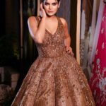 Archana Gautam Instagram - Brown Cinderella look 🤗 💄MUA , Hair & Styling :- @nehaadhvikmahajan 👗Gown :- @neerusindia India