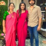 Ariyana Glory Instagram - #varalakshmivratham🙏 , Devuda Oo Manchi Devuda Blessing full ga ivvandi 😍 Tq @amardeep_chowdary & @_tejaswini_gowda_official For inviting 😘 Saree by @firoz_design_studio Manikonda