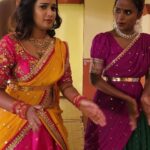 Ariyana Glory Instagram - Andamga puttadam memu chesukunna thappu 😉 Can't help it, em antav @faima_patas 🤣 Ariyana's Costume @firoz_design_studio Jewellery @alluringaccessories.a2 Styling by @harinireddym Fima's Costume @meraki_designerstudio_narsingi
