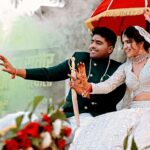Chitra Shukla Instagram – Glimpses of Grand Procession of our Wedding 😊🥰♥️✨on #111223 

#vcwedding #vaibhikaupadhyay #chitrashuklaupadhyay #chitrashukla #vc #weddingtime #bestever #shadi #withallrituals 

@weddingbellsphotography 
@sonichawla_makeovers @neume_salons @rs_sonalbridalmehandi @krystalfashionjewellery India