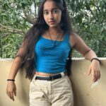 Deshna Dugad Instagram - I don't have a bad attitude; I have a strong personality.👸😇 . . #deshna #deshnadugad #captions #baddie #cool #look #blue #blueeyes #blue #coolook #swag