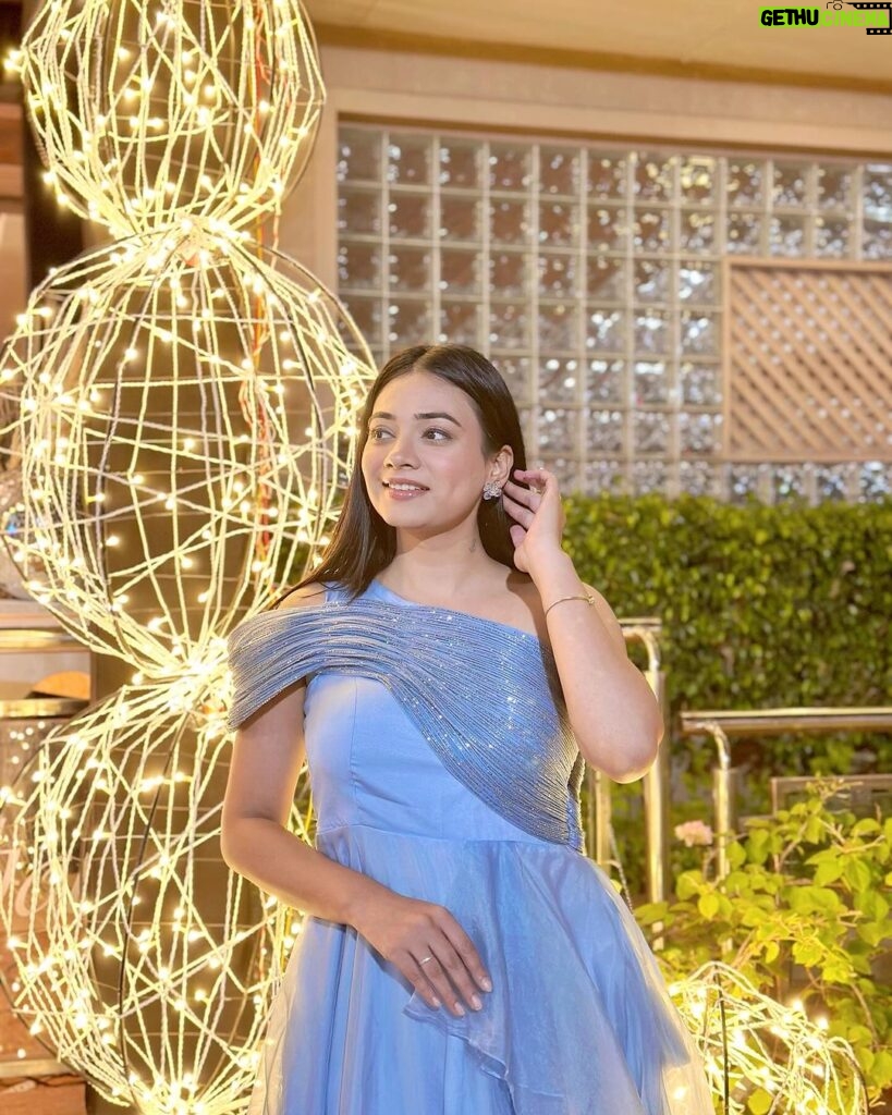 Dimple Biscuitwala Instagram - Elegance in Powder Blue🩵 Beautiful gown by @roset.96 . #weddingseason #outfitgoals #powderbluegown #sangeetnight #dimplebiscuitwala