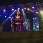 Dimple Biscuitwala Instagram – Show diaries💜
Wearing @mangalyam_ahmedabad 
Styled by @style_by_mita 
Jewellery by @thejewelstudiio 
.
#sangeetnight #dimplebiscuitwalalive #shownight
