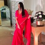 Dimple Biscuitwala Instagram - Rani pink🩷 Wearing @aasvi_by_sheetalchandel . #sareelove #weddingoutfit #organza #organzasaree