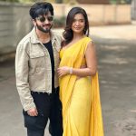 Divya Agarwal Instagram - I swear this was one of the best days of my life … we three are crazier together ❤️ Saree @mandirawirkhq Styled by @stylingbyvictor @sohail__mughal___ Assisted by @styleby_antara Accessories @the_jewel_gallery Makeup @dishisanghvii Hair @fouzikazi_makeupndhair