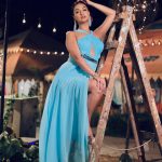 Divya Agarwal Instagram - The Color of life 🦋 . Outfit @victor_robinsonofficial Earrings @houseofdoro Styled by @sohail__mughal___ @stylingbyvictor Makeup @dishisanghvii Hair @fouzikazi_makeupndhair Clicked by @deepaksfilmography . #divyaagarwal #midnightblue #coloroflife #shootdaiers #fashionnova