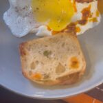 Gauri Pradhan Tejwani Instagram - Tried making Turkish eggs today…but getting the poached eggs right was a task..so finally it was sunny side up..and they were delicious..but won’t give up..next time with poached eggs for sure 😊and of course had them with our favourite @hello_weirdough jalapeño cheese sourdough.