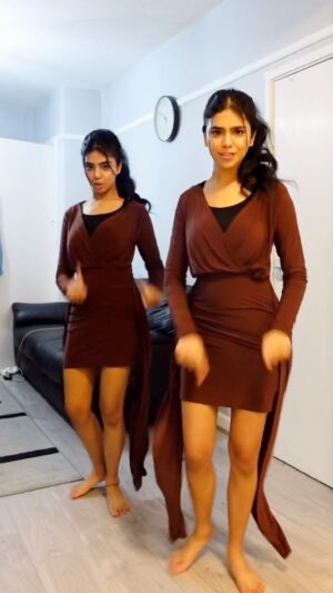 Ishveen Gulati Instagram - Tu Hi Das De🤎 #teamvleenam #mirrortwins #twins #twin ✨