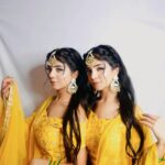 Ishveen Gulati Instagram - Put my Asian ting in a lehenga and now she looks ten times lenger 🎶🤍 #teamvleenam