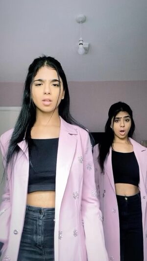 Ishveen Gulati Instagram - 💗 #teamvleenam #mirrortwins #twins #twin ✨