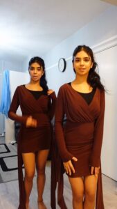 Ishveen Gulati Instagram - Ride It🤎 #teamvleenam #mirrortwins #twins #twin ✨