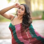 Kaavya Arivumani Instagram - In my element ❤️ Makeup @deepz_beautyjourney @dhanush__photography Styled by @indu_ig Hairdo @_stylenart_ Saree @gsensemble_official Blouse @yaradesigners
