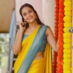 Kaavya Arivumani Instagram - மஞ்சள் வெயில் மாலையிலே 💛 Saree:@rs_fashionss_ Blouse:@nalinam_boutique ✨ #kaavya#kaavyaarivumani