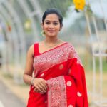 Kaavya Arivumani Instagram - Wedding scenes❤️ . Saree:@house_of_swaroopa Jewel :@womensuniquecollection Blouse :@d3boutiquee . #kaavya#kaavyaarivumani