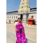 Karunya Ram Instagram - Divine mood feel the spirituality vibes belive in yourself 🙏🏻 💜🤍 : : : #karunyaram #milkybeautykarunyaram Adichunchanagiri Temple