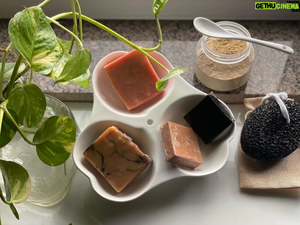 Kinjal Rajpriya Instagram - Pretty Colors in my daily life !! 1) All natural soaps & scrubs (0% chemicals) that I use & benefit. 2) Green Space where I breathe fresher air & sip on natural drink. 3) A healthy, simple homemade meal that consists of all seasonal vegetables & vitals. Luxury is just another noun like Love ! Has no specific definition & is different for everyone. Mine, is above 👆✨ What’s yours ?