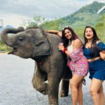 Madhumitha H Instagram - So here it comes! I agreed to the whole trip for this kutty @madhumitha.h_official. She is a beach gurl and i am a mountain wala 😉 and i lov animals. So i had an agreement with her to show me elephant 😝 but she failed it by mistake and i went mad 😠. So later today she tried harder and harder and took me there somehow but we ran out of cash, she pleaded, managed somehow within the money and i was flaunting ♥️♥️♥️ i even got mad that she didn’t click my pics properly so she asked for retake and clicked me again ♥️♥️♥️ em sorry babieeee and ilovuuu the most♥️♥️ never leaving ur side 🤣 cheers to many of my useless fights kuttieeeee🧿🧿🧿 always with u my pysch Aonang Elephant Sanctuary