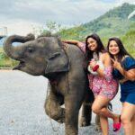 Madhumitha H Instagram - So here it comes! I agreed to the whole trip for this kutty @madhumitha.h_official. She is a beach gurl and i am a mountain wala 😉 and i lov animals. So i had an agreement with her to show me elephant 😝 but she failed it by mistake and i went mad 😠. So later today she tried harder and harder and took me there somehow but we ran out of cash, she pleaded, managed somehow within the money and i was flaunting ♥️♥️♥️ i even got mad that she didn’t click my pics properly so she asked for retake and clicked me again ♥️♥️♥️ em sorry babieeee and ilovuuu the most♥️♥️ never leaving ur side 🤣 cheers to many of my useless fights kuttieeeee🧿🧿🧿 always with u my pysch Aonang Elephant Sanctuary