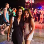 Madhumitha H Instagram – We made it  to the WORLDS BEST PARTY 🪩🎉🎊
Full moon party 🌖

#besties #fullmoonparty #kohsamui #thailand #girlstrip #party #worldsbestparty #love #justtwogirlshavingfun #balckandwhite #partytime Full Moon Party Koh Phangan