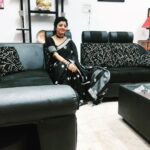 Mahalakshmi Shankar Instagram - Beautiful black Lenin cotton saree from @shrinanjils_fashion