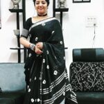 Mahalakshmi Shankar Instagram - Beautiful black Lenin cotton saree from @shrinanjils_fashion