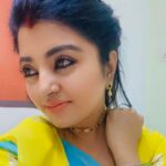 Mahalakshmi Shankar Instagram - Light weight soft party wear saree from @happysamtrendz Attractive multicolour stone jewellery set from @jewellicious_joy Blouse stitched by @lakshmi_lv14
