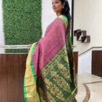 Mahalakshmi Shankar Instagram - Beautiful saree with contrast blouse from @iniyazzh.sarees