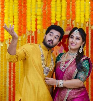 Manjula Paritala Instagram - We are in awe of this stunning couple! Calling all our beautiful brides and handsome grooms this season to check out our exclusive bridal collection curated just for you. Exciting wedding offers just for brides and grooms. 

Call us at +91 8669626666 to shop online or visit us at any of our five locations- Kukatpally, Punjagutta, Suchitra circle, Vijayawada, Vizag. 

#bridaljewellery #bride #southindianjewellery #southindianbride #indianbride #couplegoals #indianwedding #silverjewelry925 #silverjewellery #goyazsilverjewellery #bride #hyderabad #vijawayada #vizag