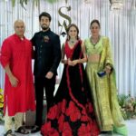 Mrinal Deshraj Instagram – ABUNDANCE OF BLESSINGS, HEALTH, LOVE AND EXCITEMENT TO SHRENU AND AKSHAY! ♥️
:
I know we missed the events of Baroda but I am thrilled to attend last night’s reception of Shrenu and Akshay. I am glad I got to meet everyone and I wish nothing but the best for this new chapter in my darling Shrenu and Akshay’s lives♥️
:
Styled by @krishi1606 
Outfit @gunninaa15official 
Accessories @rimayu07 
:
#reception #wedding#happiness #madeforeachother #happy #couple # love #friends #mreenaldeshraj #mreedaazle ♥️